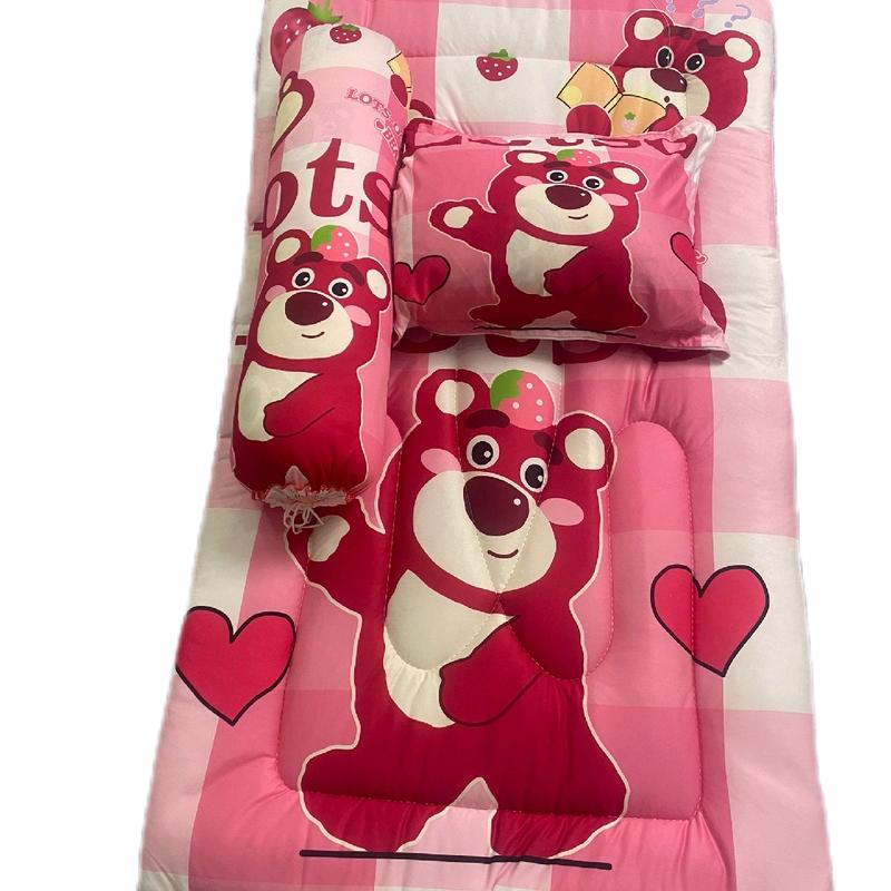 Bộ nệm 3 món Thun Ý 65×1m15 in họa tiết 5D cho bé đi học mầm non và bé cao dưới 1m1 giặt máy ngẫu nhiên bộ chăn ga gối đệm cho trẻ em