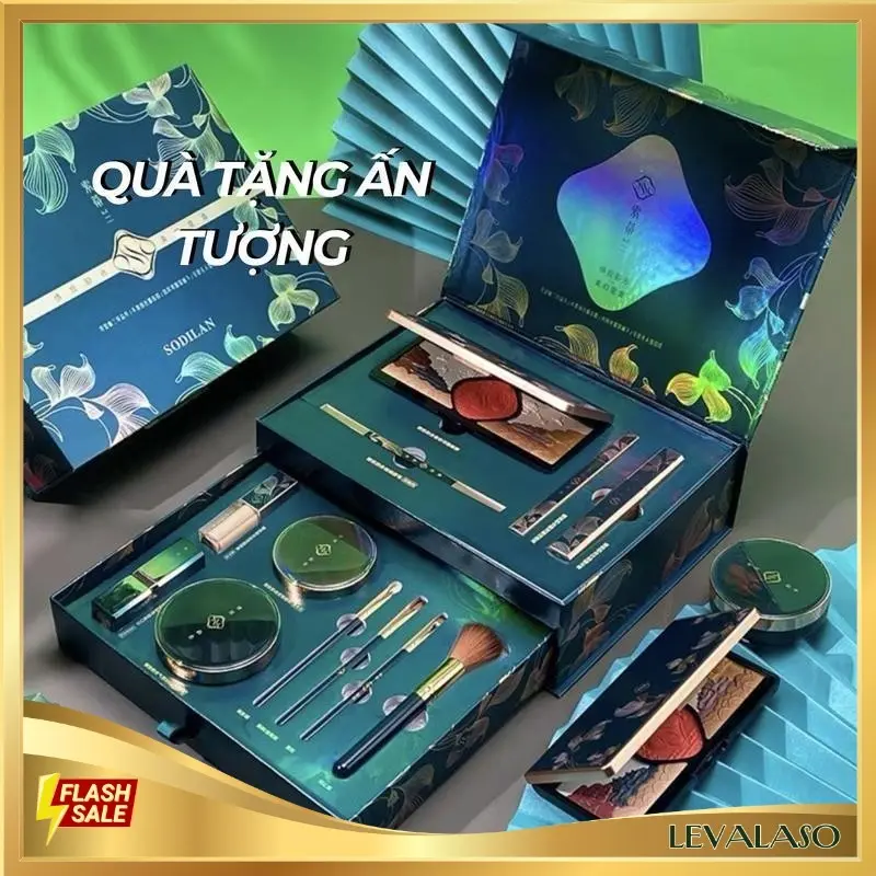 Bộ Trang Điểm Nội Địa Trung Làm Đẹp Quà Tặng Cơ Bản Makeup Chăm Sóc Sắc Đẹp SODILAN 12 Món LEVALASO Cosmetic Mỹ Phẩm Nữ Son