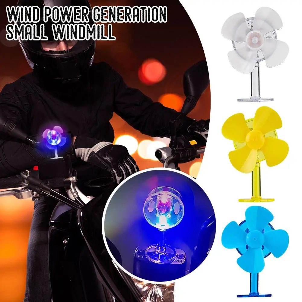 Electric Bike Motorcycle Decoration Wind Energy Luminous Small Windmill And Bicycle Car Wind Power Small Fan Decoration Ornaments
