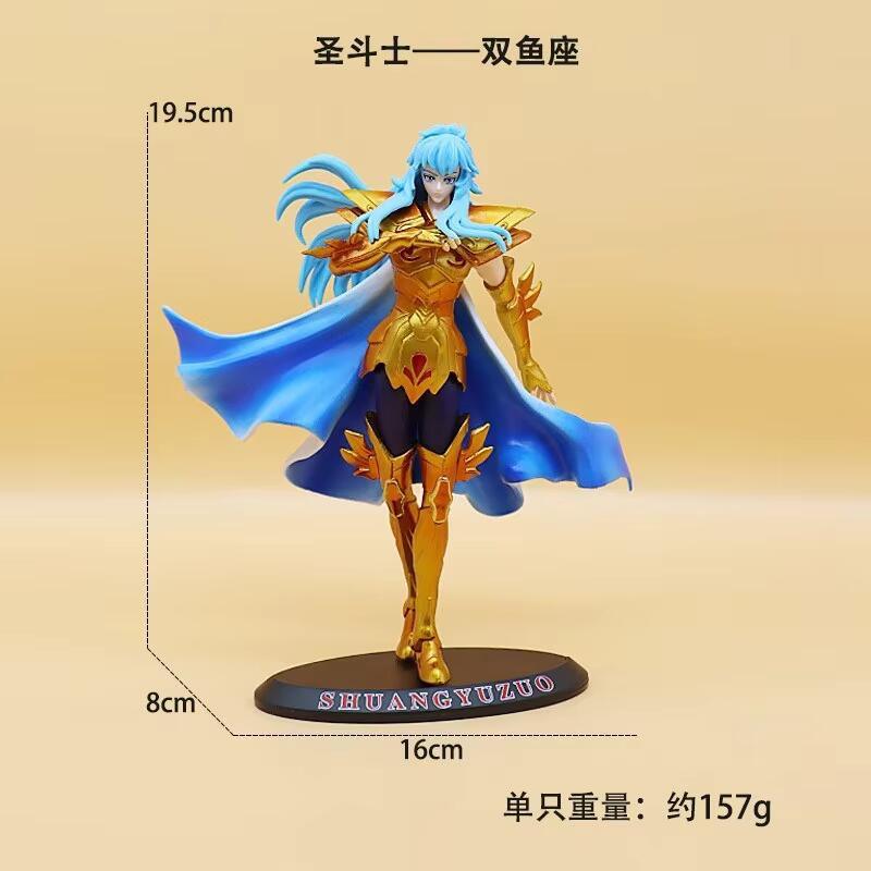 Product Introduction of Japanese Anime Saint Phoenix Ikki Hyoga Seiya Shiryu Standing Toy PVC Box Figure Collection Decoration 19cm 18