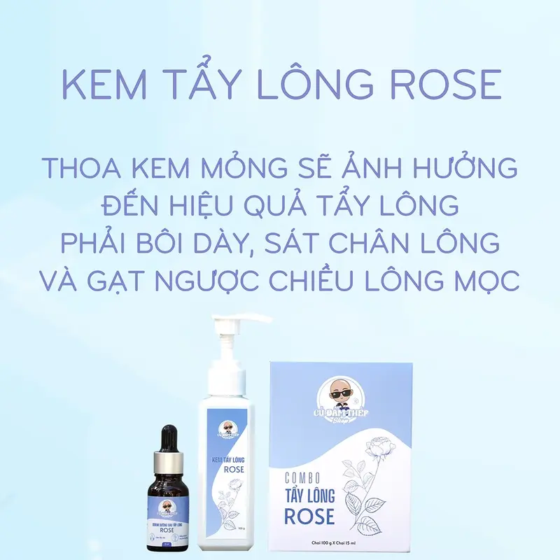 COMBO KEM TẨY LÔNG ROSE HƯƠNG HOA HỒNG |DÙNG ĐƯỢC CHO BIKINI ,TAY ,CHÂN ,NÁCH CHO CẢ NAM & NỮ 2
