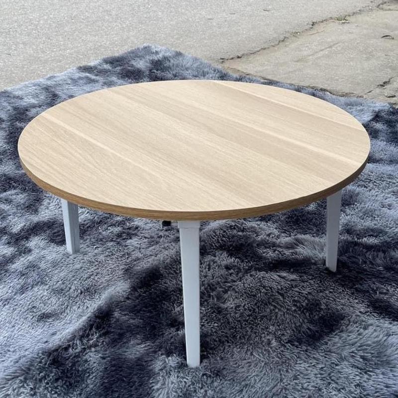 Bàn trà sofa tròn ngồi bệt MINI chân gỗ, phong cách hiện đại, decor phòng ngủ siêu yêu 1