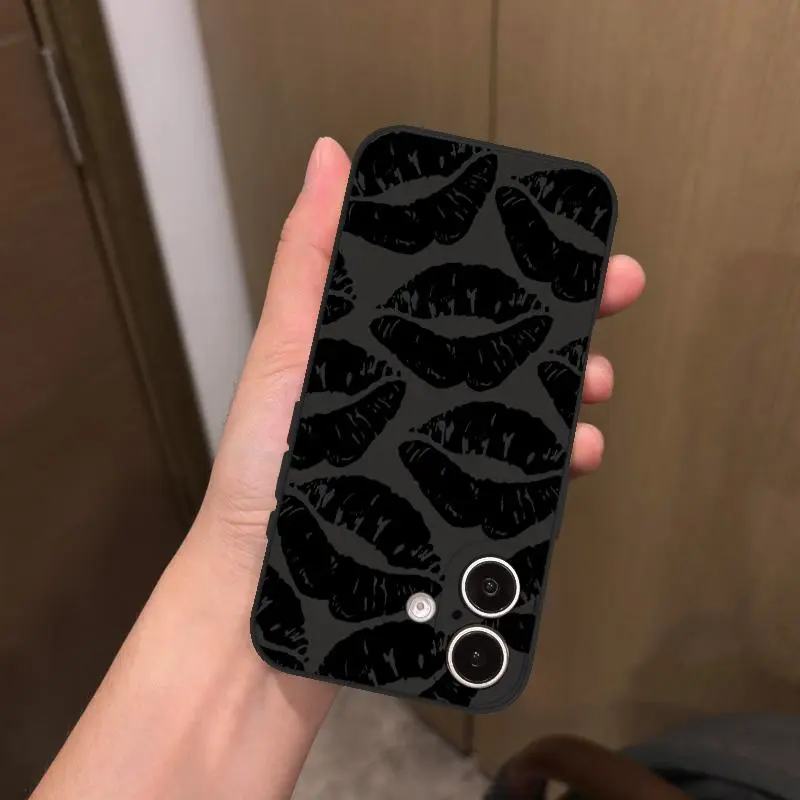 Lip Pattern Phone Case, Anti-fall Phone Protector Cover, Shockproof Phone Protective Case Compatible with iPhone 16 15 14 13 12 11 Series 2
