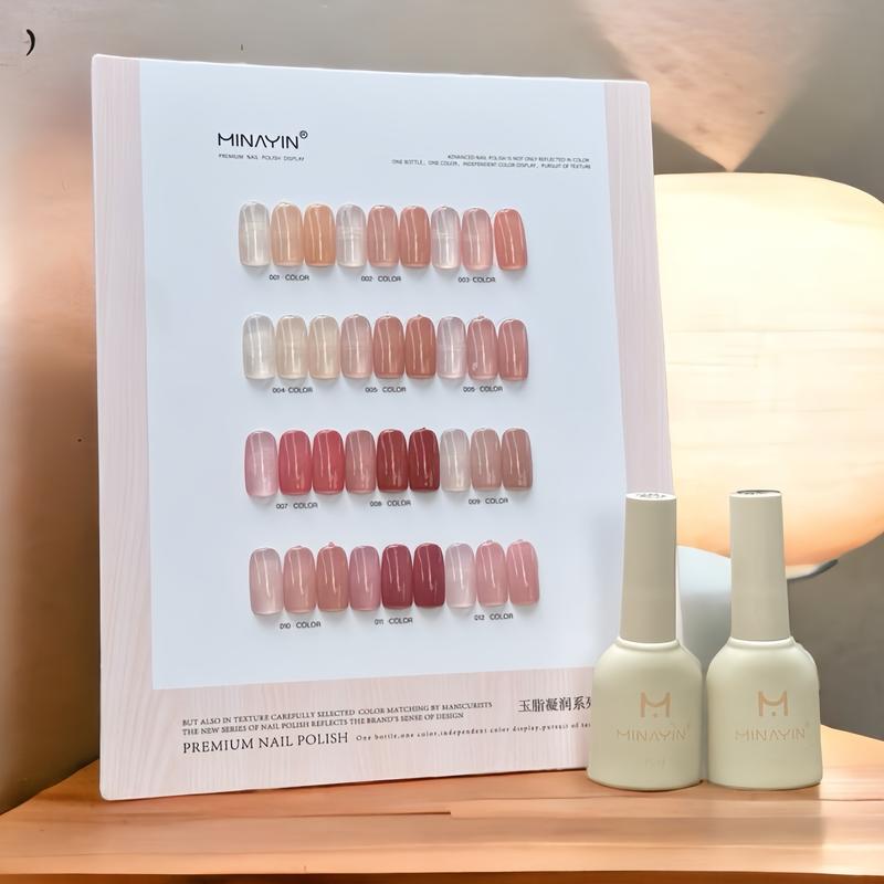 [Xả hết] Set sơn thạch MINAYIN 12 màu - Bộ sơn gel thạch trong suốt màu xinh phong cách Hàn Quốc (tặng kèm bảng màu) Nữ sơnmóctay hồng nâu nail