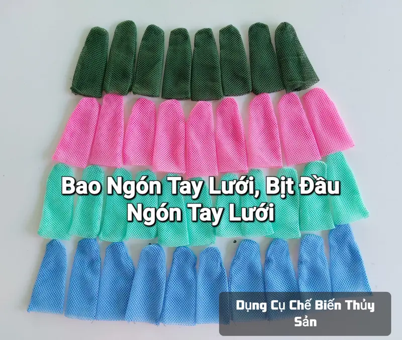 [ Sét 100 Cái - Miễn Ship ] Bao Ngón Tay Lưới Lột Tôm, Bịt Đầu Ngón Tay Lưới, Lưới Mịn 2 Lớp Bền Bỉ, Dùng Trong Chế Biến Thủy Sản inox không độc hại 0
