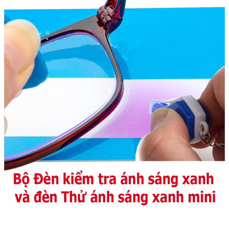 Bộ Đèn kiểm tra Ánh sáng xanh kèm thẻ test Cho Mắt Kính tiện lợi có khoen làm…