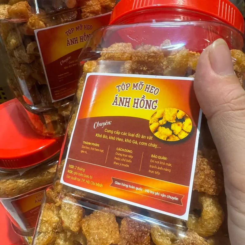 500g Top mỡ chiên giòn cháy mắm tỏi ớt thơm ngon Snack Cay 4