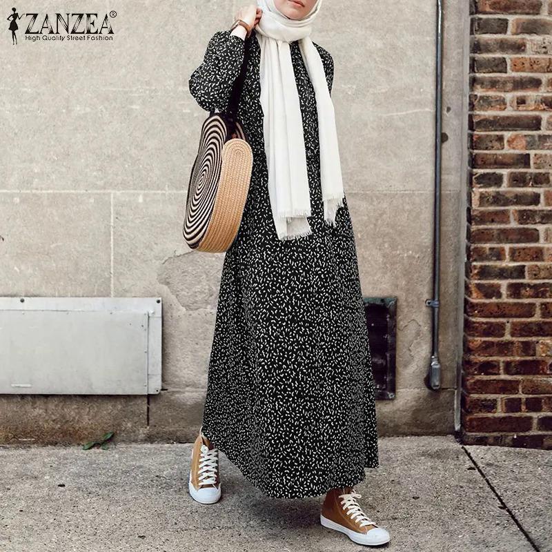 Product Introduction of SS24 Women Muslim Long Sleeve Abaya Kaftan Polka Dots Casual Loose Shirt Dress 2023. 7