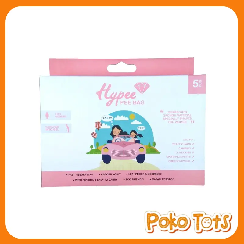 Hypee Pee Bag Seat Cover, Men, Girl, Bidet, Bib & Stand up Pee Disposable All Varian Hypee 3