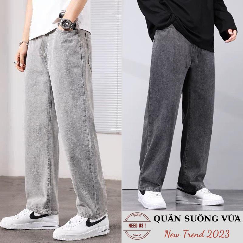 Product Introduction of phong cách năng động Quần jean nam ống suông Rộng Cạp Cao NEEDUS, Quàn bò nam đen xám chất jeans cao cấp SR01 hottrend 2022 Menswear Pants Baggy Quần 0
