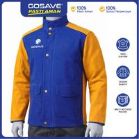 Gambar (Penawaran Terbaik) GOSAVE Jaket Safety Las Full Kulit Slim Fit Pelindung Badan Las Tahan Panas Percikan Api Welding Jacket - XL dari Gosave Official Kota Tangerang 1 Tokopedia