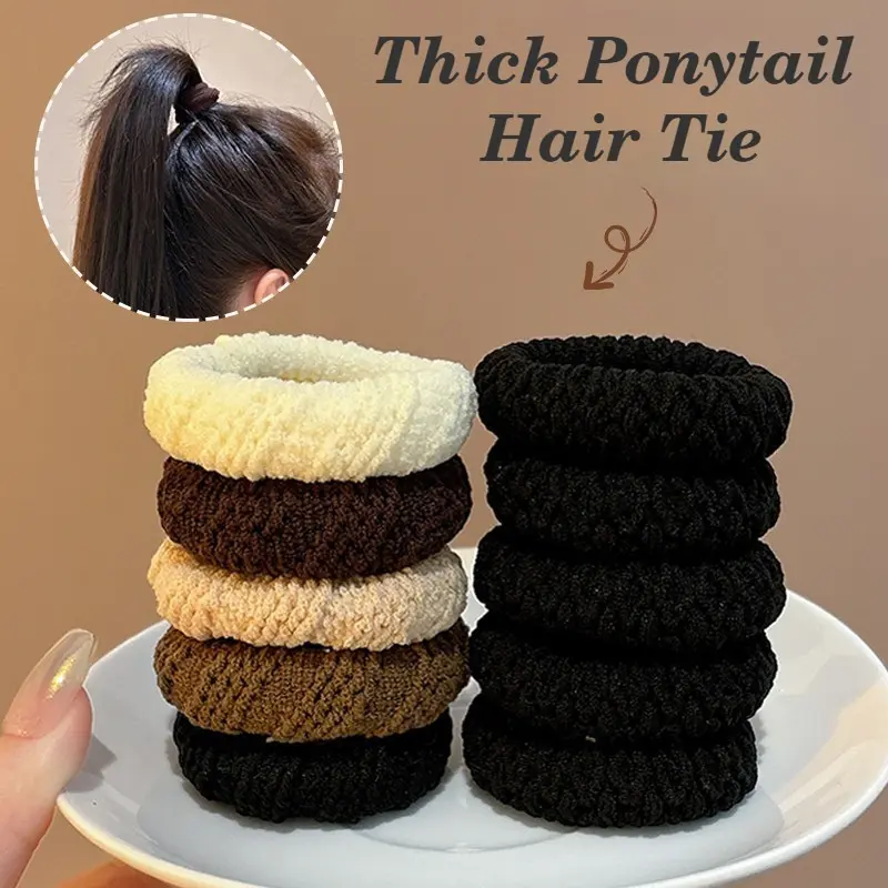 6pcs Boxed Set Hair Ties Korean Fashion Simple High Elastic Thick Rubber Band High Ponytail Hair Tie Hair Accessories