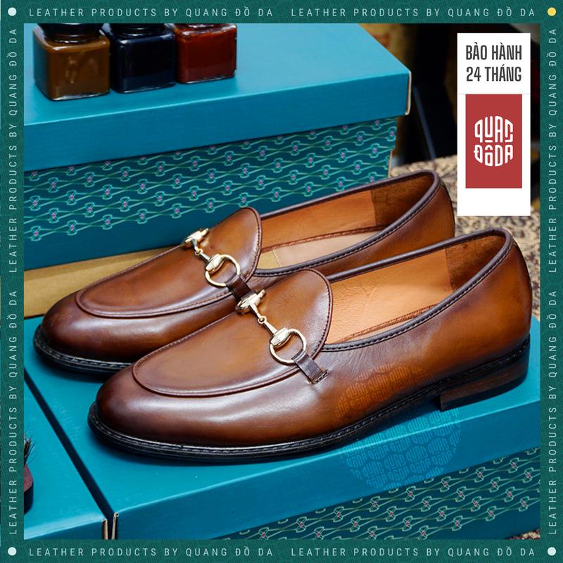Product Introduction of Giày Loafer Nam Da Bò Thật Cao Cấp Đế Phíp Gỗ Màu Nâu Bò LFP_01A, Bảo Hành 24 Tháng, Đế Khâu Chắc Chắn | Quang Đồ Da 17
