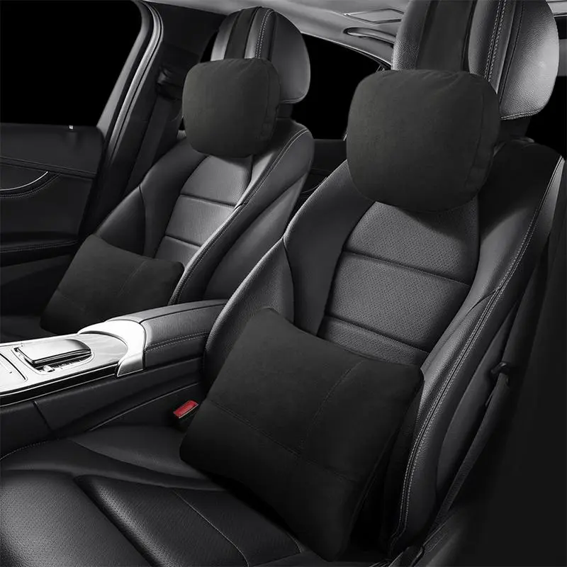 Car Neck Pillow & Lumbar Support Pillow, Soft Car Neck Pillow & Lumbar Support Pillow, Universal Car Interior Accessories for Long-distance Driving