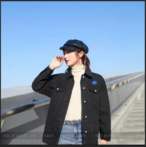 [túi thật] Áo khoác jean nữ form rộng unisex thêu GX cao cấp size 40-75kg BB Lady.shop 4
