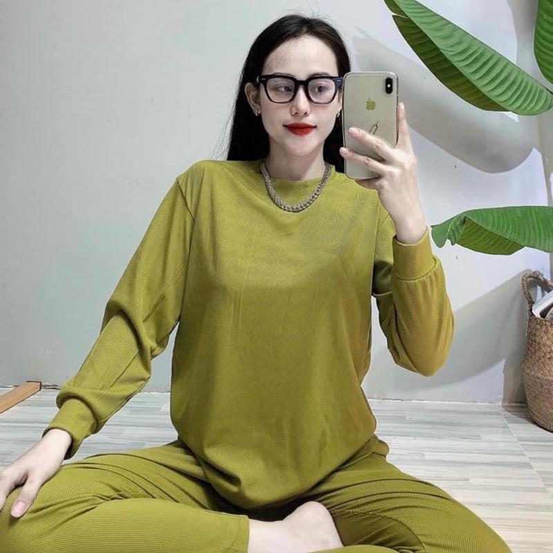 BỘ Ủ KEM ÁO CỔ TRÒN QUẦN ÔM VẢI THUN GÂN CAO CẤP- UK04