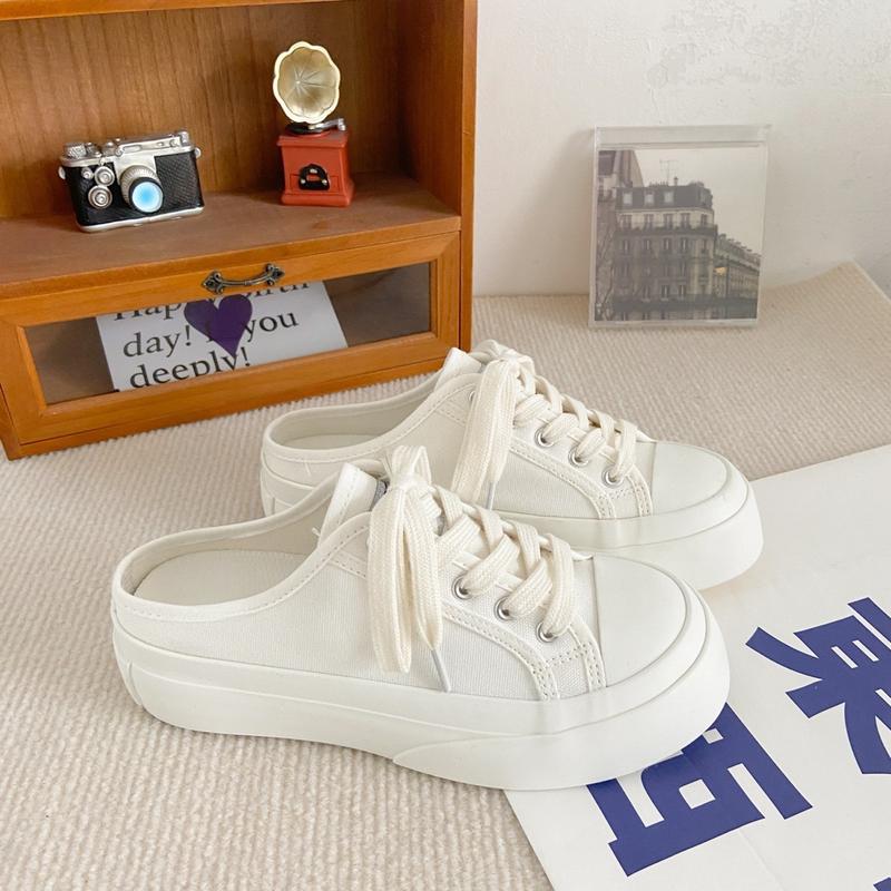 Giày sục thể thao nữ CoVo chất liệu vải canvas đế độn cao 4 cm năng động thoải mái tiện lợi Shoes