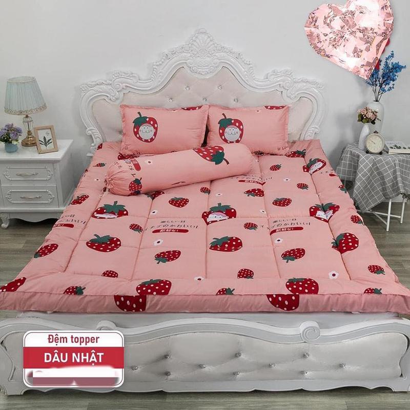  GIÁ RẺ NHẤT  Nệm Topper Dâu Nhật dày 6-8cm tiện nghi cao cấp 
