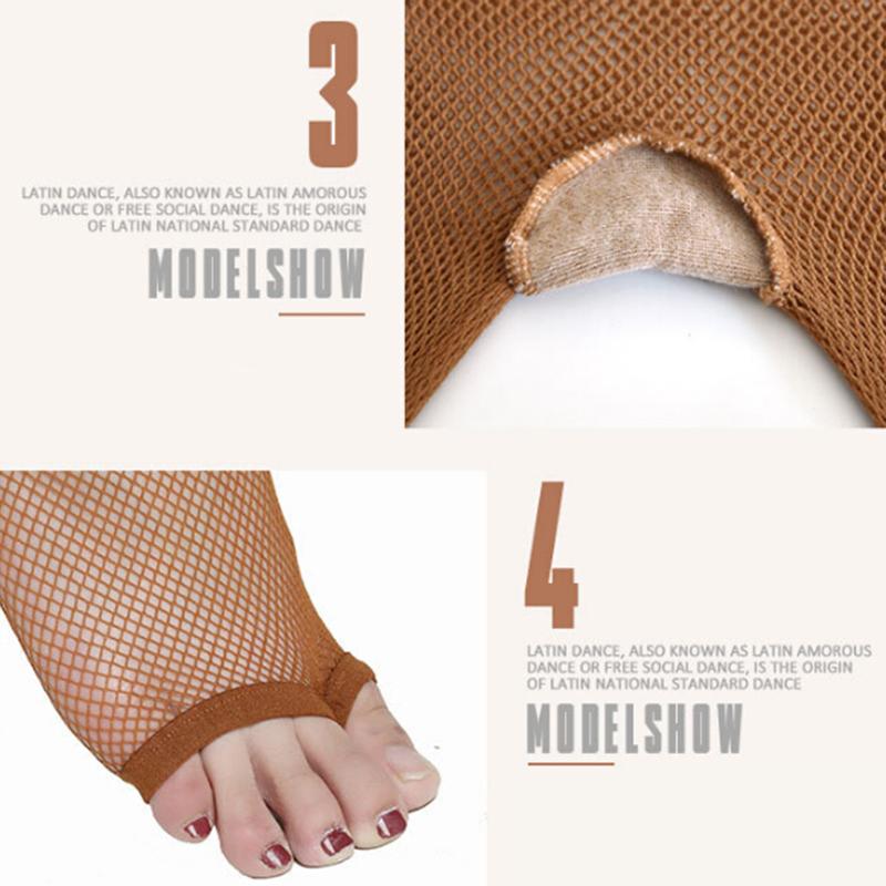 Product Introduction of Women Latin Dance Mesh Stockings Pantyhose Cotton Crotch Tights Foot Open Toe 13