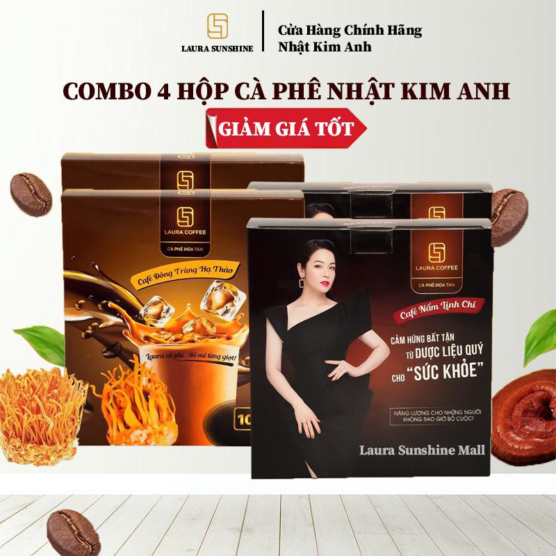 [GIẢM GIÁ TỐT KHÔNG QUÀ] 4 Hộp Cà Phê Laura Coffee Nhật Kim Anh Đông Trùng+ Nấm Linh Chi