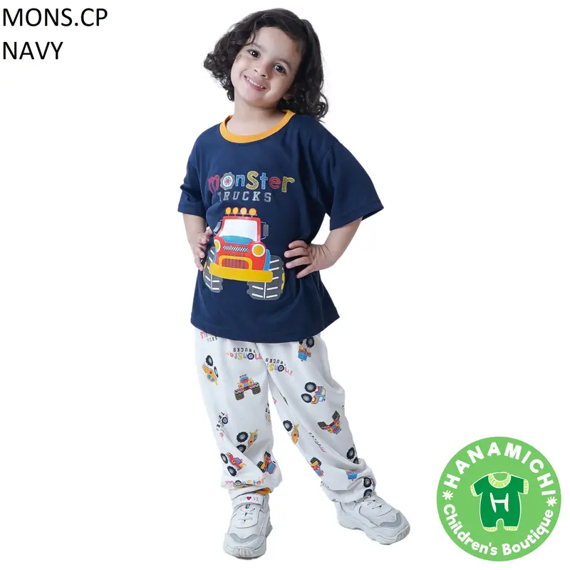 Kiminori MONS.CP Setelan Baju Anak Lengan Pendek Celana Panjang 0