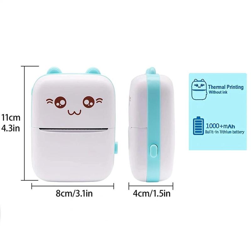 Portable Mini Thermal Printer, 1 Count Instant Photo Printer With 10 Rolls Paper, Small Bluetooth-compatible Wireless Multi-purpose Photo Printer, Back to School Essentials, Stocking Fillers Gift 5