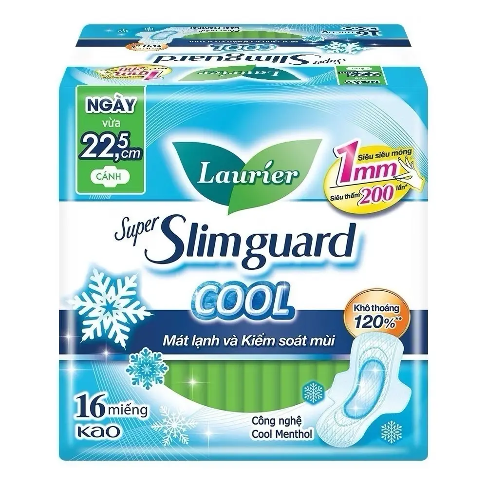￼(Chọn loại)Băng Vệ Sinh Laurier Siêu Mỏng Mát Lạnh 1mm Loại lớn Nữ