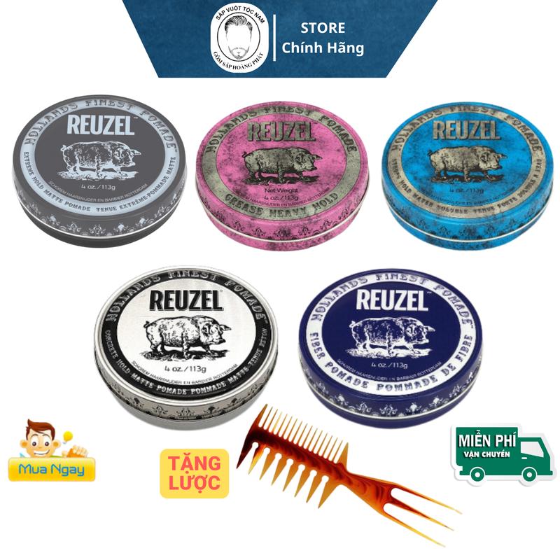 [Chính Hãng] Sáp Vuốt Tóc Reuzel Extreme Pomade, Pink, Blue, Fiber, Concrete  - 35g, 113g