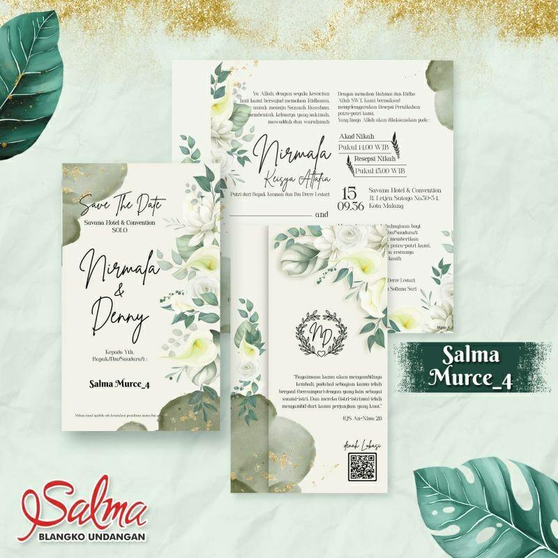 Undangan Pernikahan Kekinian   SALMA MURCE 04 Elegan Modern Paket Lengkap 100 PCS Gratis Label & Plastik - JanjiKita | Default
