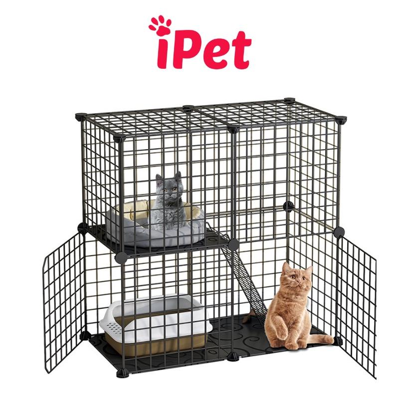 Chuồng Quây Chuồng 2 Tầng Lắp Ghép Lưới Cho Chó Mèo Tấm Sắt Lưới Tặng Kèm Chốt Nối - iPet Shop