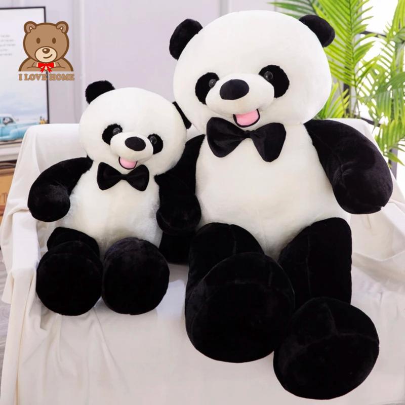 Cute black and white giant panda doll simulation hug bear plush ...