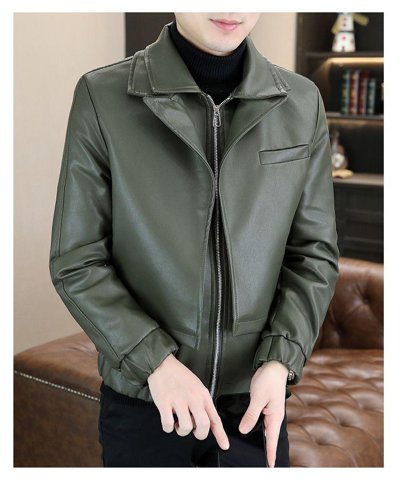 Product Introduction of High-End Leather Men's Casual Jacket Korean-Style Slim-Fit Motorcycle Clothing Leather Jacket Long-Sleeved Jacket Cold-Proof Raccoon Coat Parent 32