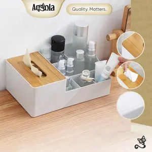 ANGOLA Rak Tisu Aesthetic Tempat Tisu Estetik D57A Make Up Plastic Tempat Tisu Meja Kosmetik Storage Organizer