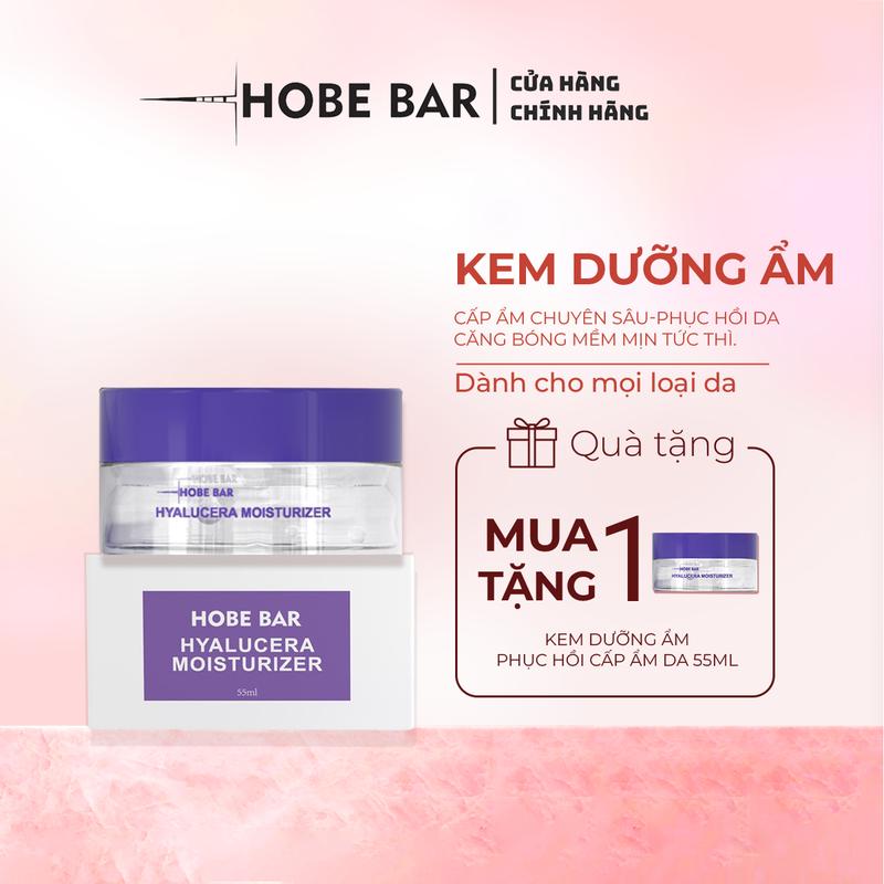 MUA 1 TẶNG 1 Kem Dưỡng Ẩm Da Mặt Hyaluronic Axit kết hợp Ceramides HOBEBAR 55ml Cải thiện tình trạng khô da và tiết dầu cho da Làm Đẹp Da