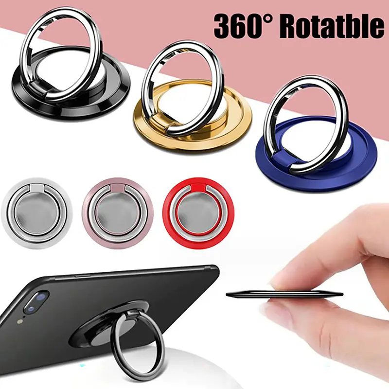 Giá đỡ nhẫn ngón tay từ tính cho điện thoại di động, Universal, sang trọng, có thể xoay, giá đỡ điện thoại di động, kẹp lưng, giá đỡ nhãn dán cho Iphone Sumsung