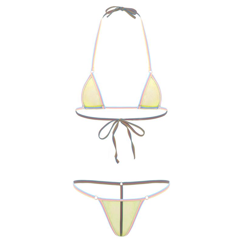 Bộ Bikini Siêu Nhỏ Dây Lưới Xuyên Thấu, YiZYiF, Dành Cho Nữ, Áo Tắm Brazil, Áo Ngực Mini Kèm Quần Lọt Khe 5