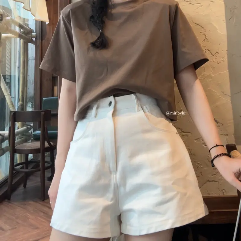 Quần đùi vải jean Pants | JEAN SHORTS | mir.byhi Nữ Denim 2