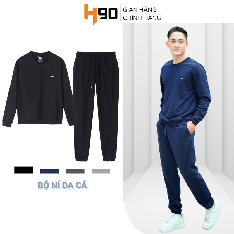 Bộ Đồ Nỉ Nam H90, Set Quần Áo Tay Dài Chất Nỉ Da Cá 3 Màu Kiểu Dáng Regular Thể Thao, Trẻ Trung, Năng Động BDN01 Sport Tập Thể Dục Tập Gym Chạy Bộ