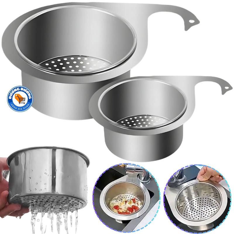 SET 2 Rổ Lọc Rác Inox Gắn Bồn Rửa Chống Tắc Nghẽn Cống Hình Thiên Nga - Giỏ Lọc Rác Inox Bồn Rửa Chén ,Nhà Tắm Nhà Vệ Sinh không Gỉ - Lưới Lọc Rác - Khay Lọc Rác