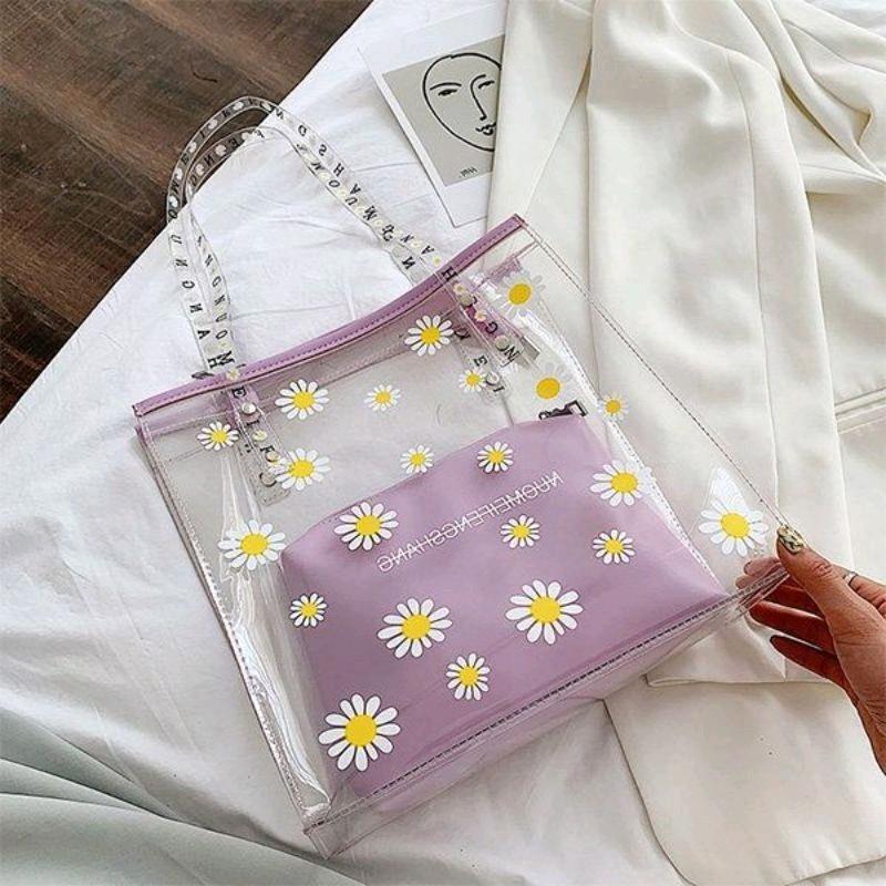 BISA COD! TERMURAH! SHOULDER BAG TOTEBAG MIKA TRANSPARAN AESTHETIC 4