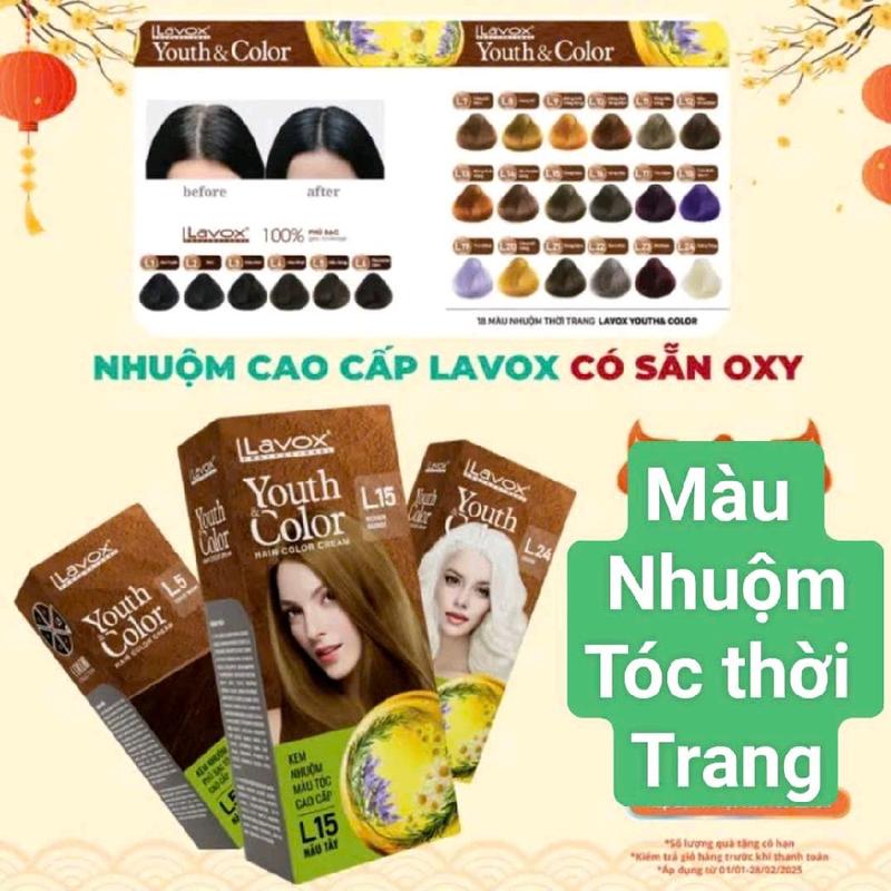   CHÍNH HÃNG LAVOX  MÀU NHUỘM TÓC THỜI TRANG HOT TREND LAVOX.MÀU NHUỘM TÓC LAVOX 