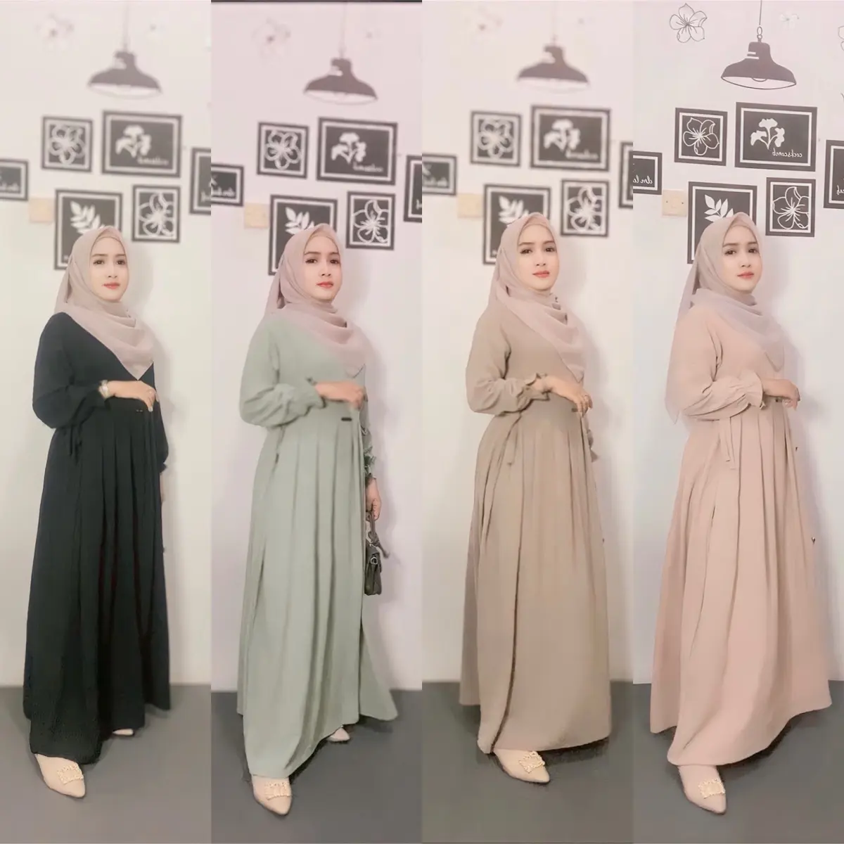 Mila Dress Wanita Polos Cringkel Airflow Ada Pilihan Size Busui Frendly Polos Polos Polos Polos Polos Polos