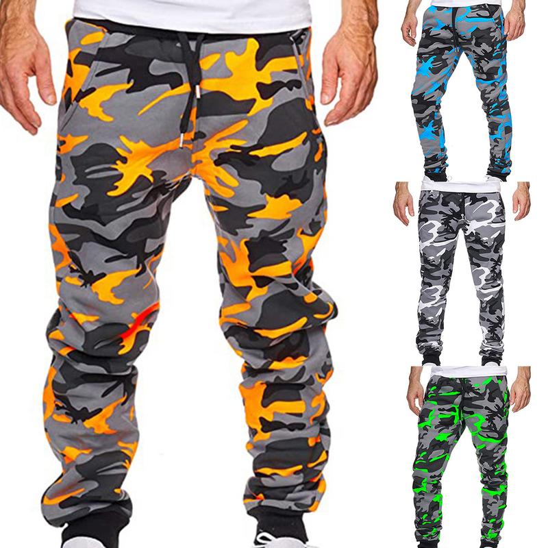 Quần Jogger Rằn Ri Cho Nam, Quần Túi Hộp Có Dây Mắt Cá Chân, Eo Trung Bình, Cho Mùa Thu 0