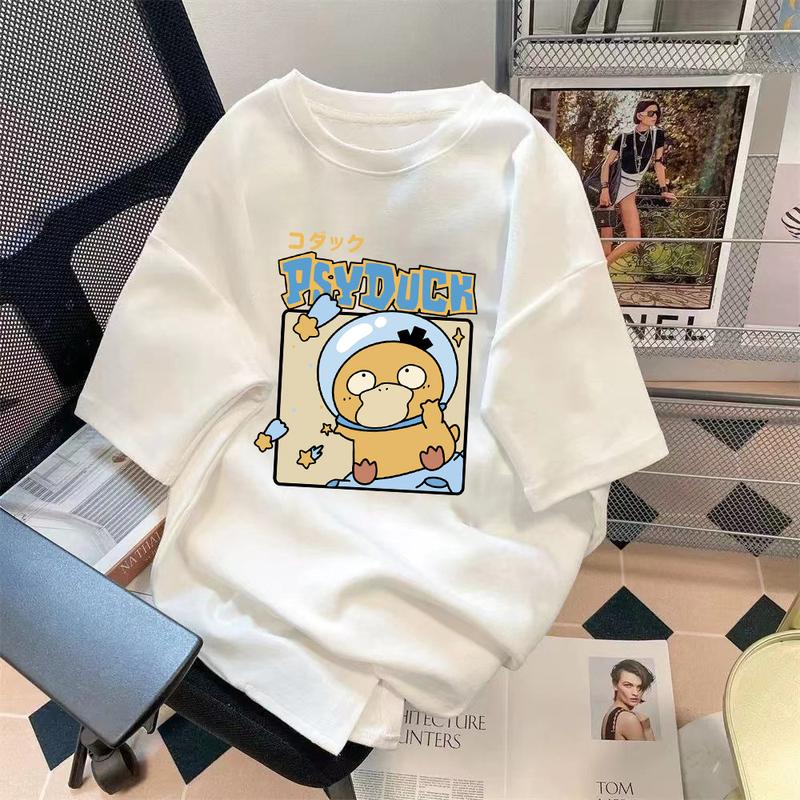 Product Introduction of Limited-Time Discount Youth Summer Short-Sleeved T-shirt Cartoon Print Half Sleeve Shirt Loose All-Matching round Neck T-shirt Clothing Women's Clothing 17