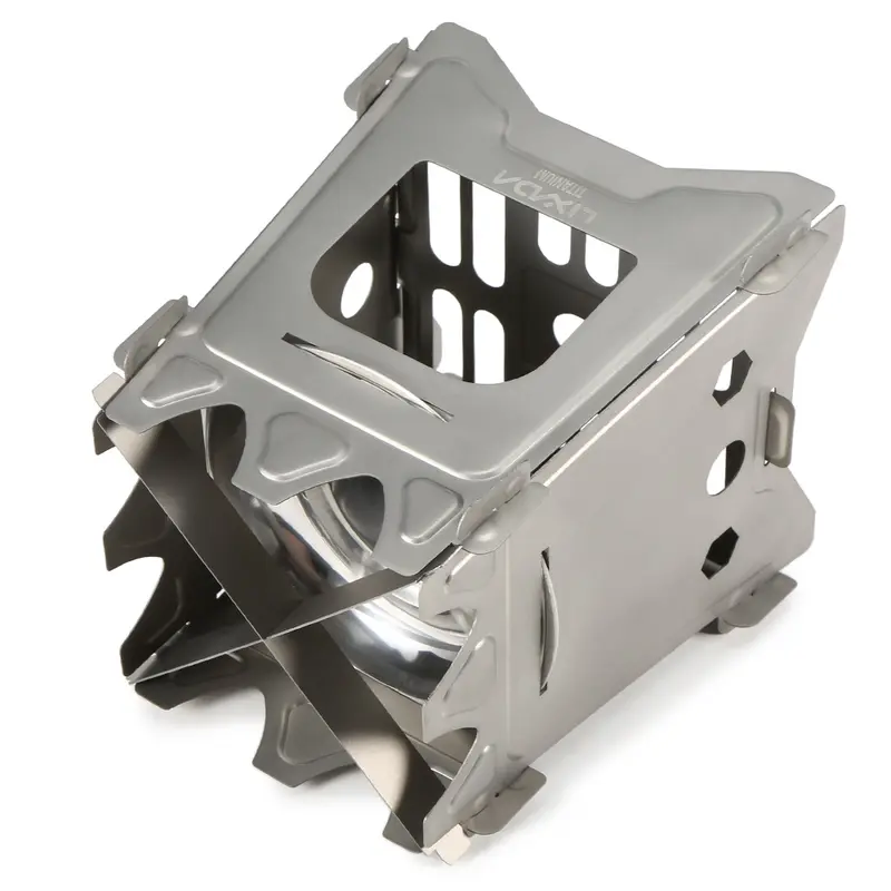 Bếp Cắm Trại Ngoài Trời, Lixada, Cầm Tay Và Siêu Nhẹ, Thiết Kế Gấp Gọn, Chất Liệu Titan, Bếp Gỗ, Bếp Bỏ Túi, Thích Hợp Cho Cắm Trại, Câu Cá Và Đi Bộ Đường Dài 4