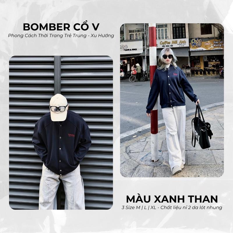 [DEAL MỞ BÁN] ÁO KHOÁC BOMBER KAPARI CỔ BẺ THỜI TRANG UNISEX NAM NỮ HOT TREND THÊU LOGO NỔI 3