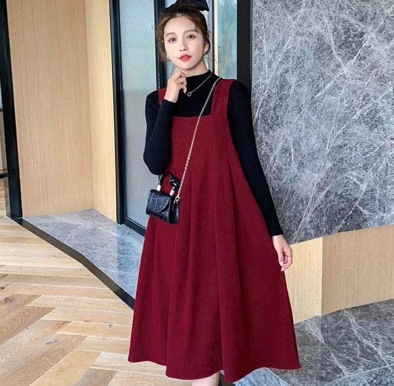 sét yếm nhung đỏ đô cao cấp dành cho các mom
