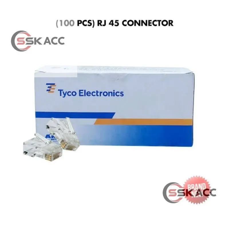 Konektor Rj45 Amp Tyco Electronics 1 Kotak isi 100pcs SSKACC-KOMPUTER
