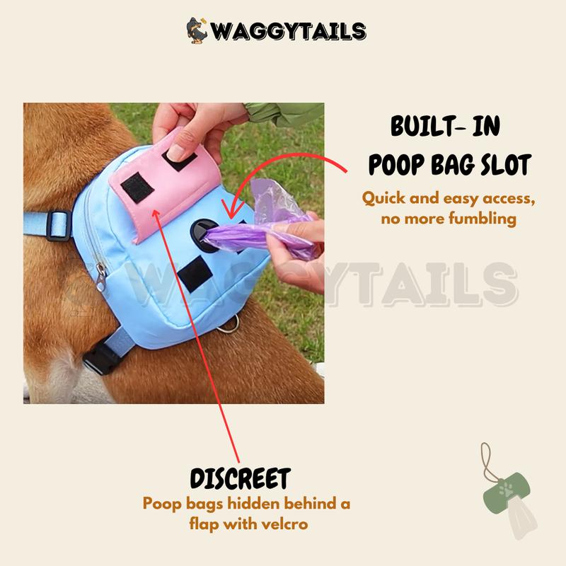 Product Introduction of [SG] Cute Adjustable Harness Bag w Inbuilt Poop Bag Dispenser for Small Medium Large Dog 12