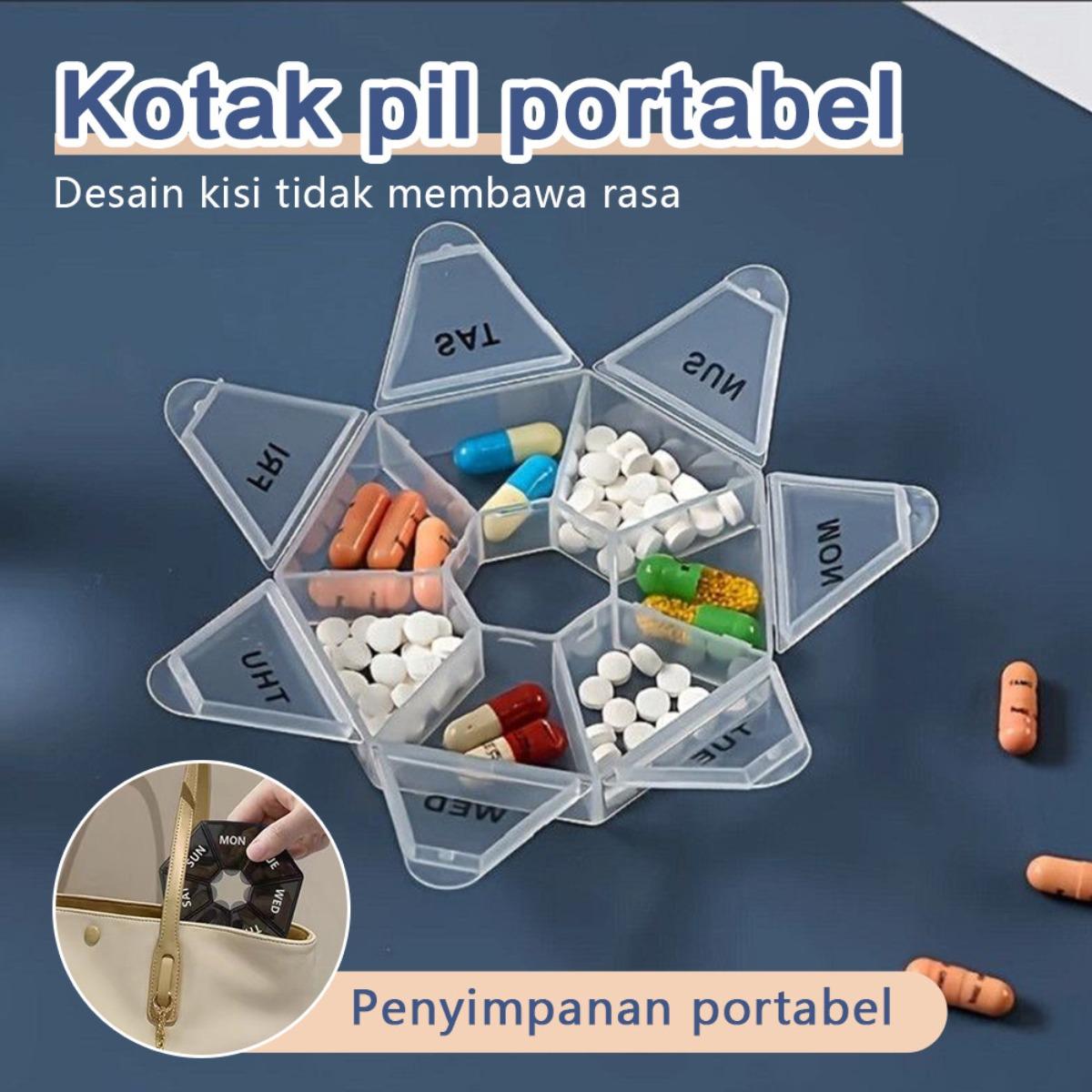 7 Sekat Kotak Pil Portable - Tempat Obat Travel, Organizer Vitamin & Suplemen, Kotak Obat Mini dengan 7 Kompartemen, Ideal untuk Perjalanan & Sehari-hari 7 Sekat Kotak Pil Portable - Tempat Obat Travel, Organizer Vitamin & Suplemen, Kotak Obat Mini dengan 7 Kompartemen, Ideal untuk Perjalanan & Sehari-hari